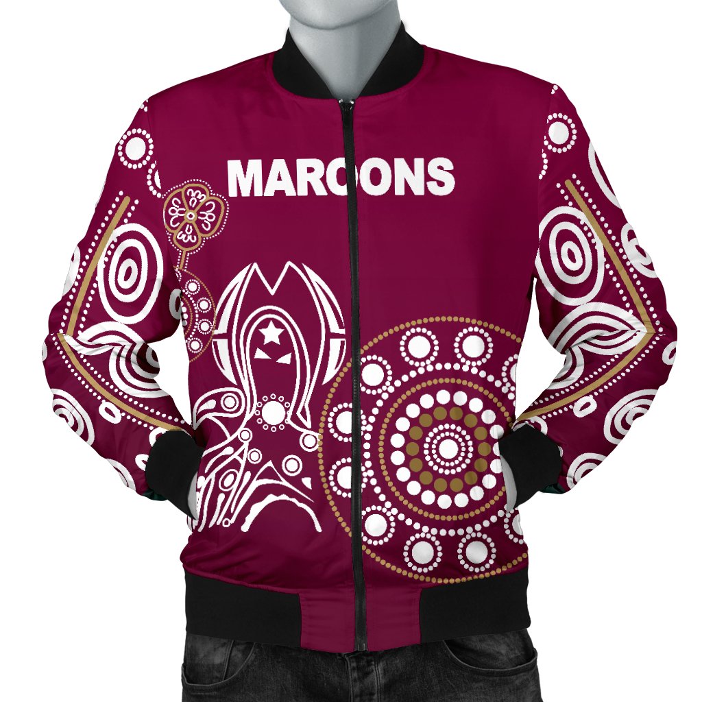 queensland-mens-bomber-jacket-maroons-simple-indigenous