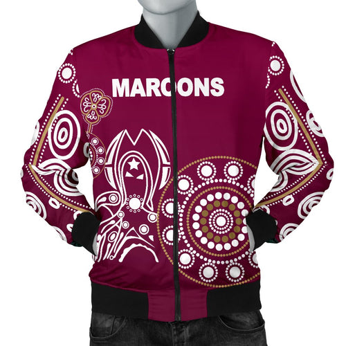 queensland-mens-bomber-jacket-maroons-simple-indigenous