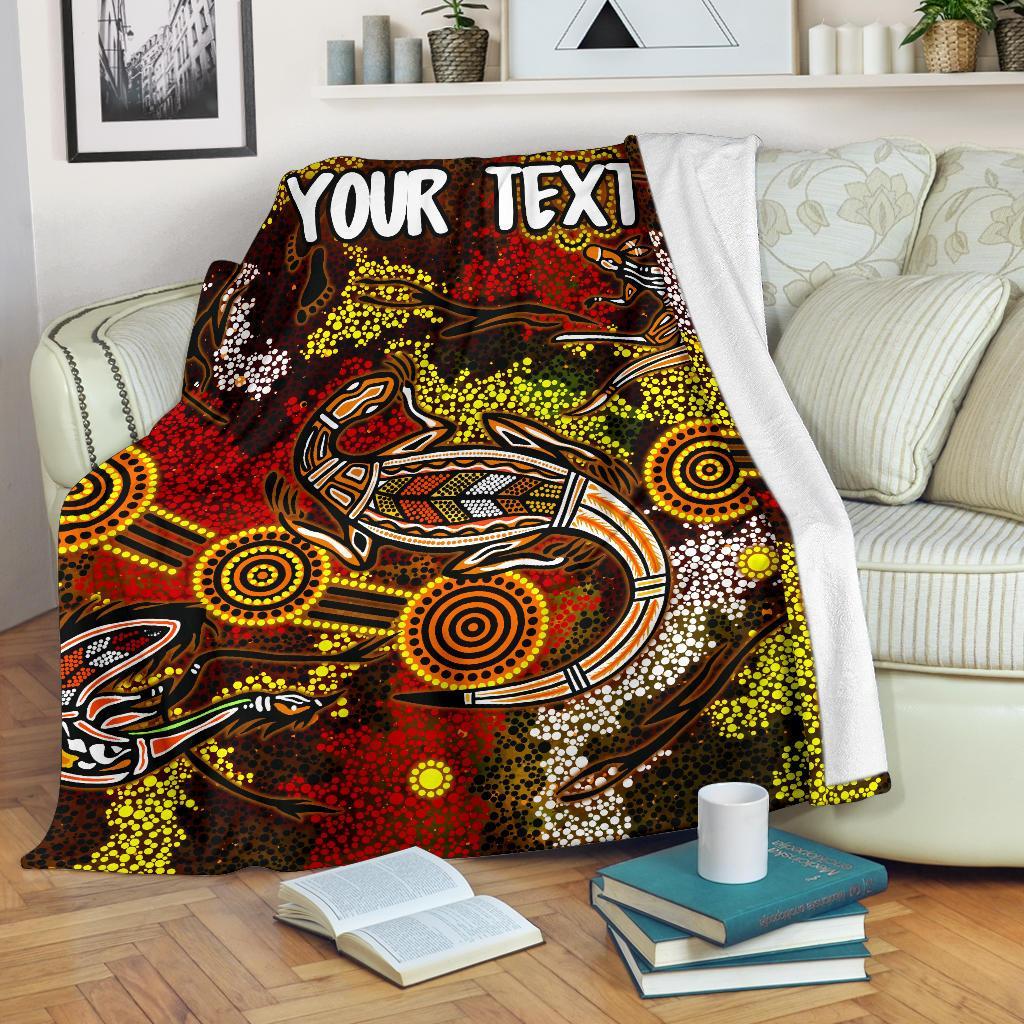 custom-aboriginal-premium-blanket-kangaroo-and-lizard-dot-painting-art