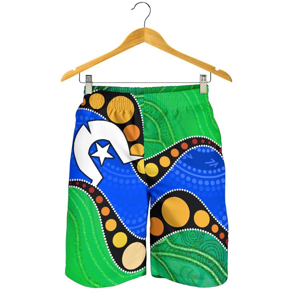 torres-strait-islands-all-over-print-mens-shorts-flag-with-aboriginal-patterns