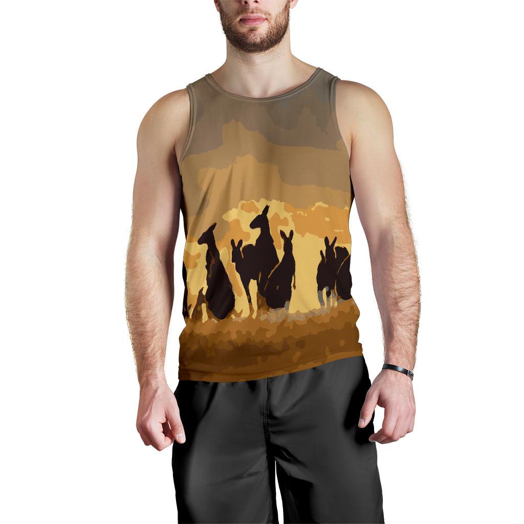 men-tank-top-kangaroo-mens-tank-family-sunset-painting-ver02a
