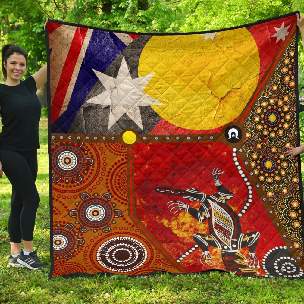 premium-quilt-aboriginal-dot-painting-flags-crocodile