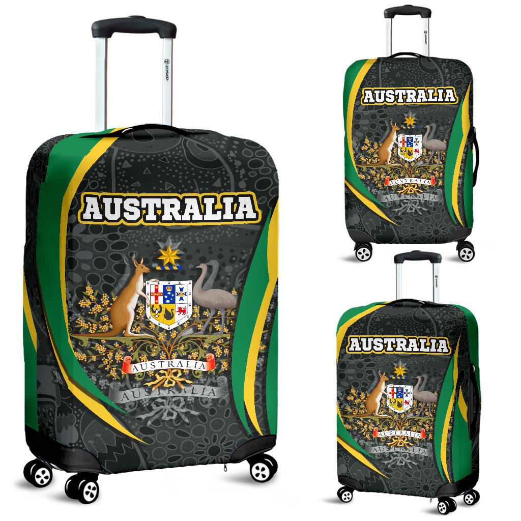 aboriginal-luggage-cover-australian-coat-of-arms-aussie-spirit-green