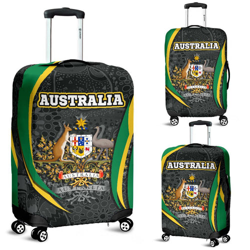 aboriginal-luggage-cover-australian-coat-of-arms-aussie-spirit-green