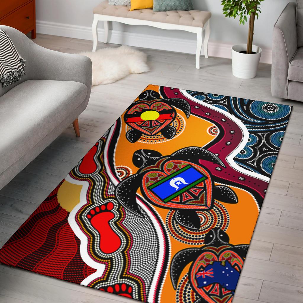area-rug-australia-aboriginal-dots-with-turtle-and-naidoc-flags