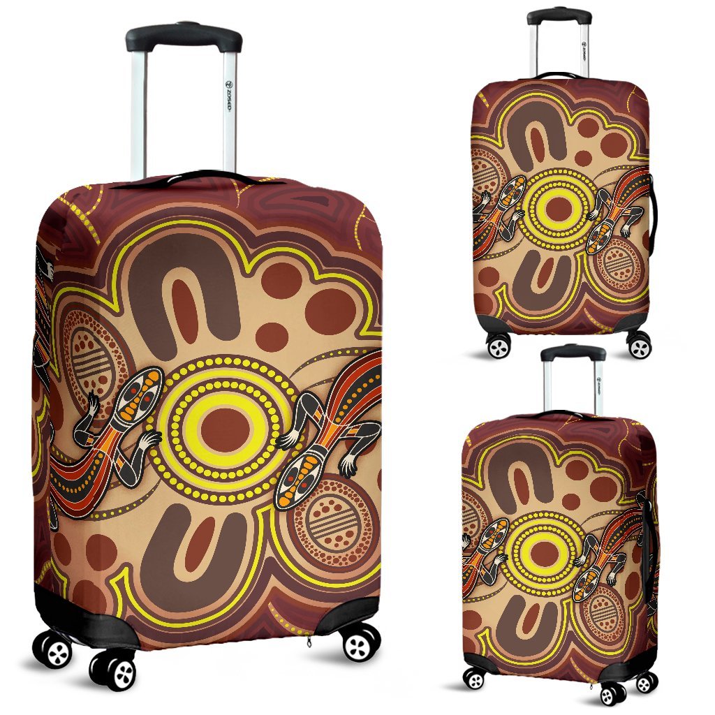 aboriginal-luggage-covers-indigenous-lizard-dot-painting-art