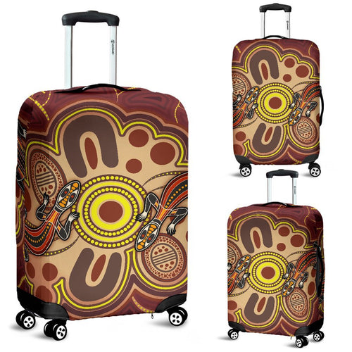 aboriginal-luggage-covers-indigenous-lizard-dot-painting-art