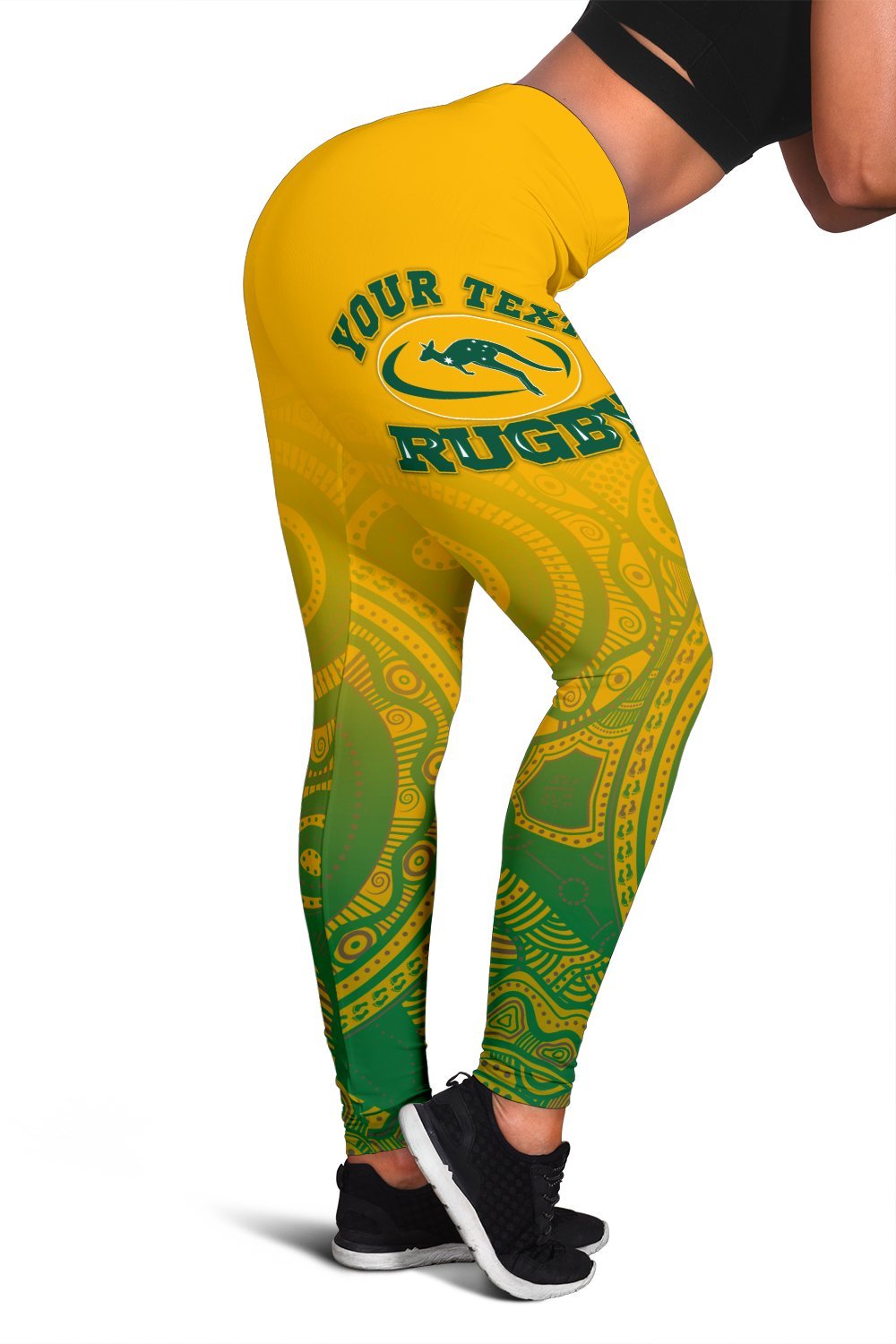 custom-aboriginal-womens-leggings-australia-rugby-and-coat-of-arms