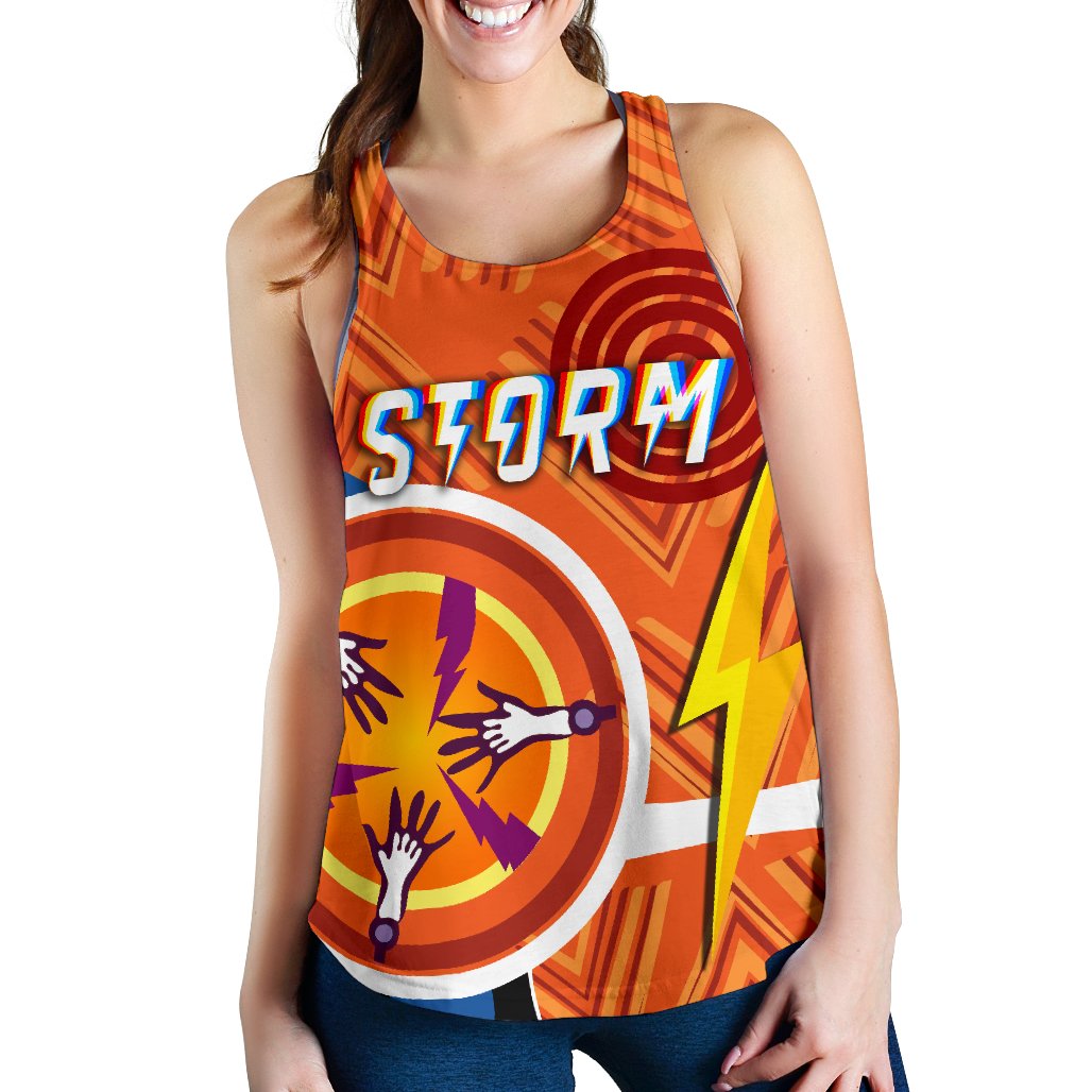 Storm Women Racerback Tank Simple Indigenous - Orange - Vibe Hoodie