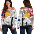 Anzac Women's Off Shoulder Sweater - We Will Remember Them - Vibe Hoodie