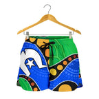 Torres Strait Islands All Over Print Women's Shorts -  Flag with Aboriginal Patterns - Vibe Hoodie