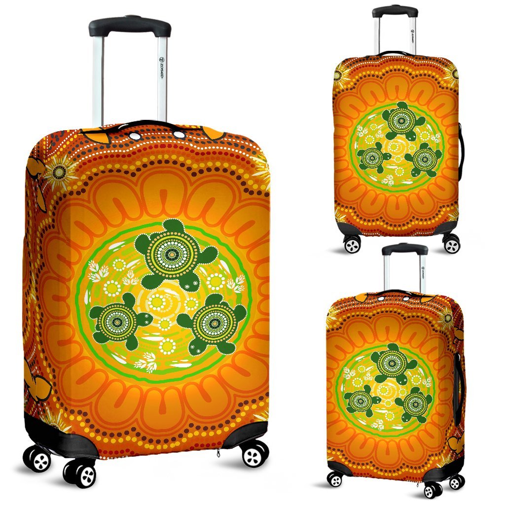 aboriginal-luggage-covers-turtle-circle-dot-painting-art