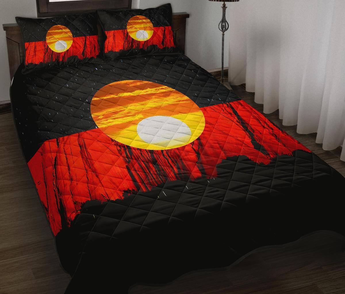 rugby-life-australia-aboriginal-flag-quilt-bed-set-k5-limited-edition