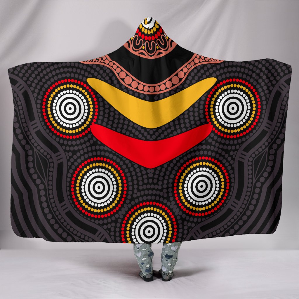 aboriginal-hooded-blanket-boomerang-art-circle-dot-painting