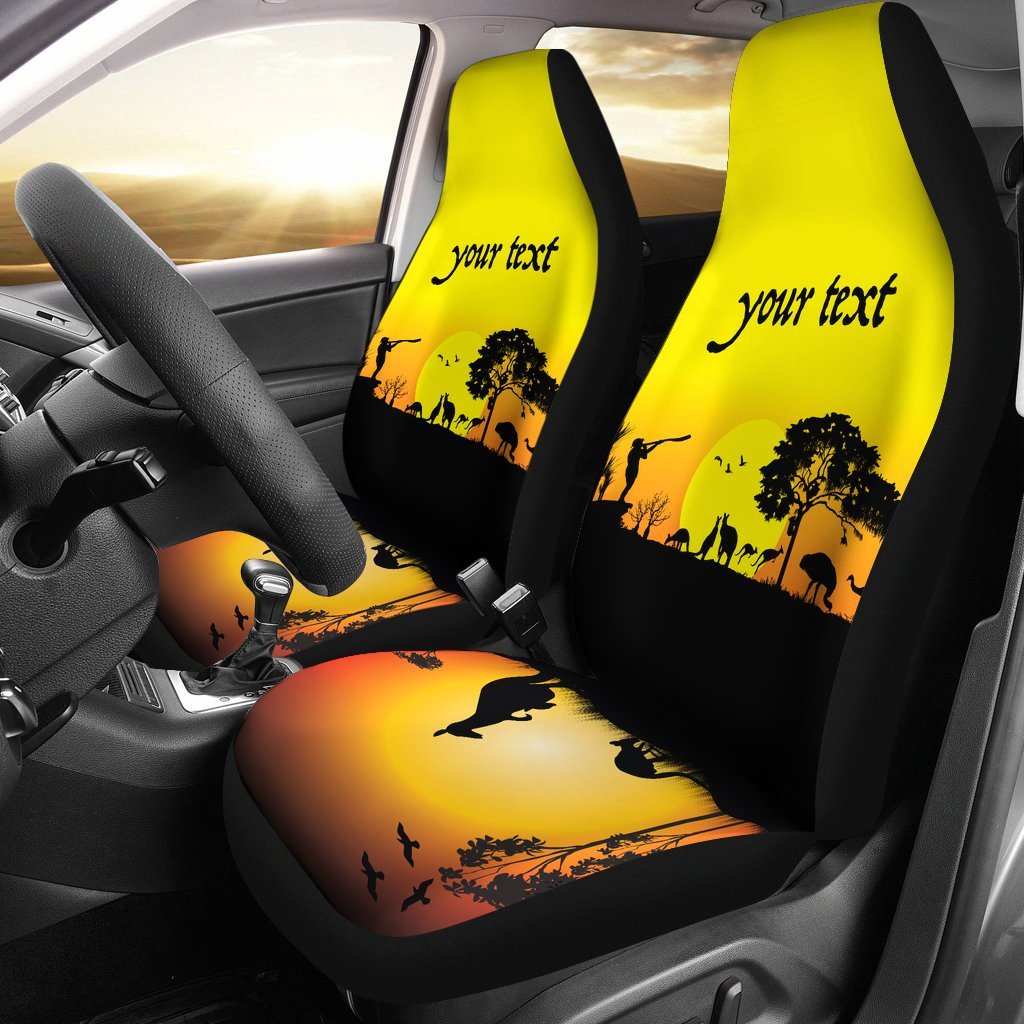 custom-text-car-seat-covers-sunset-australia-view