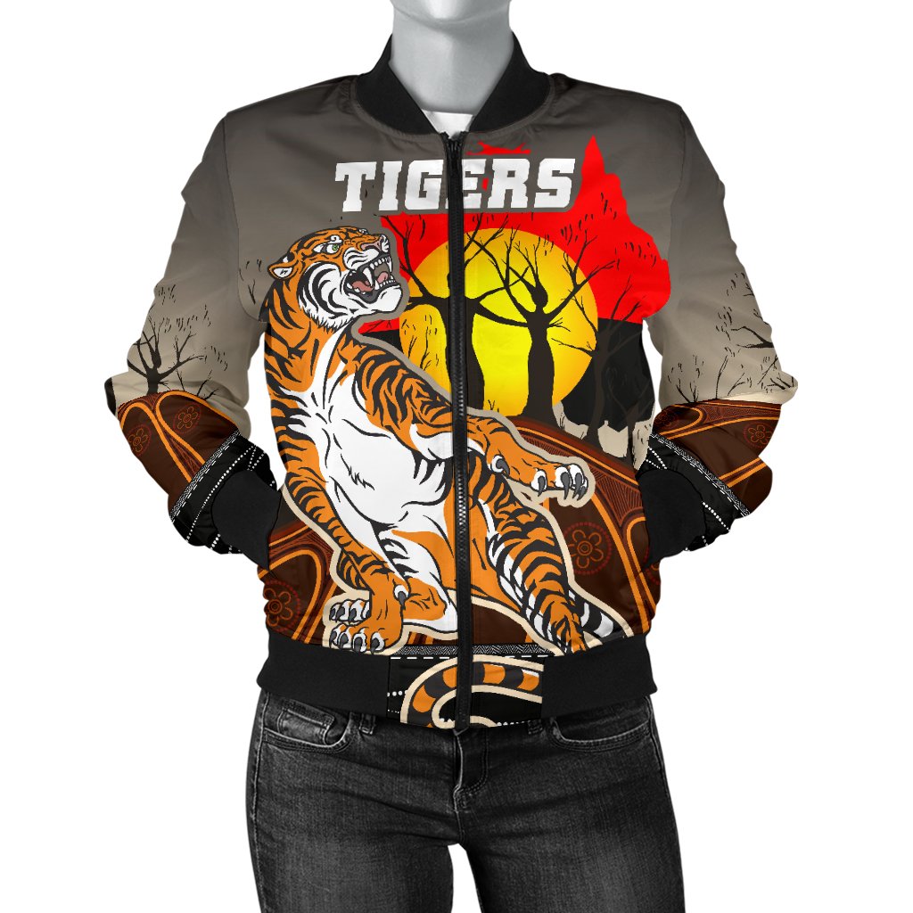 custom-personalised-wests-tigers-womens-bomber-jacket-version-aboriginal-art
