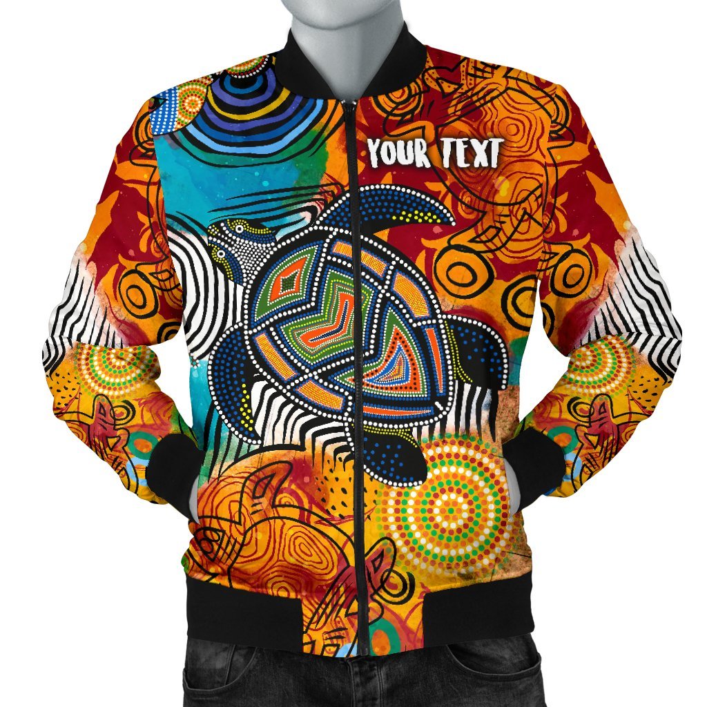 aboriginal-mens-personalised-bomber-jacket-turtle-indigenous-art