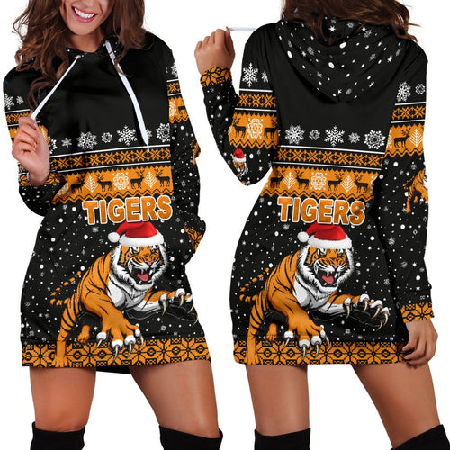 wests-christmas-womens-hoodie-dress-tigers-unique-vibes-black