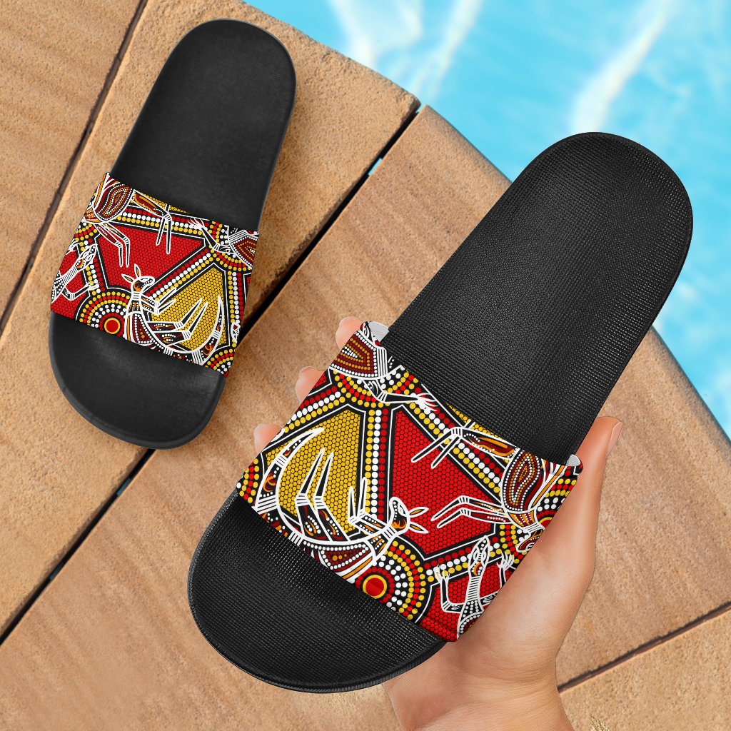 aboriginal-slide-sandals-kangaroo-dot-painting-patterns