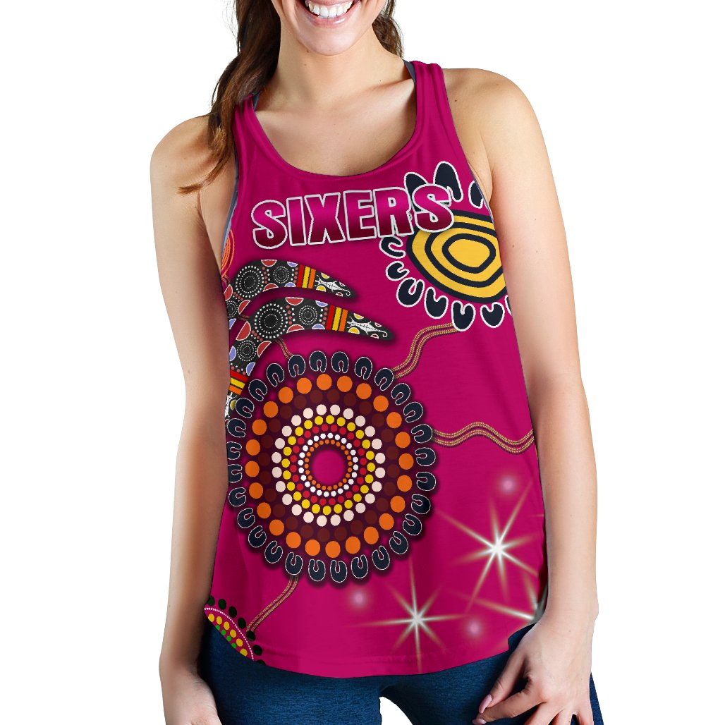 Sydney Women's Racerback Tank Sixers Indigenous - Magenta - Vibe Hoodie