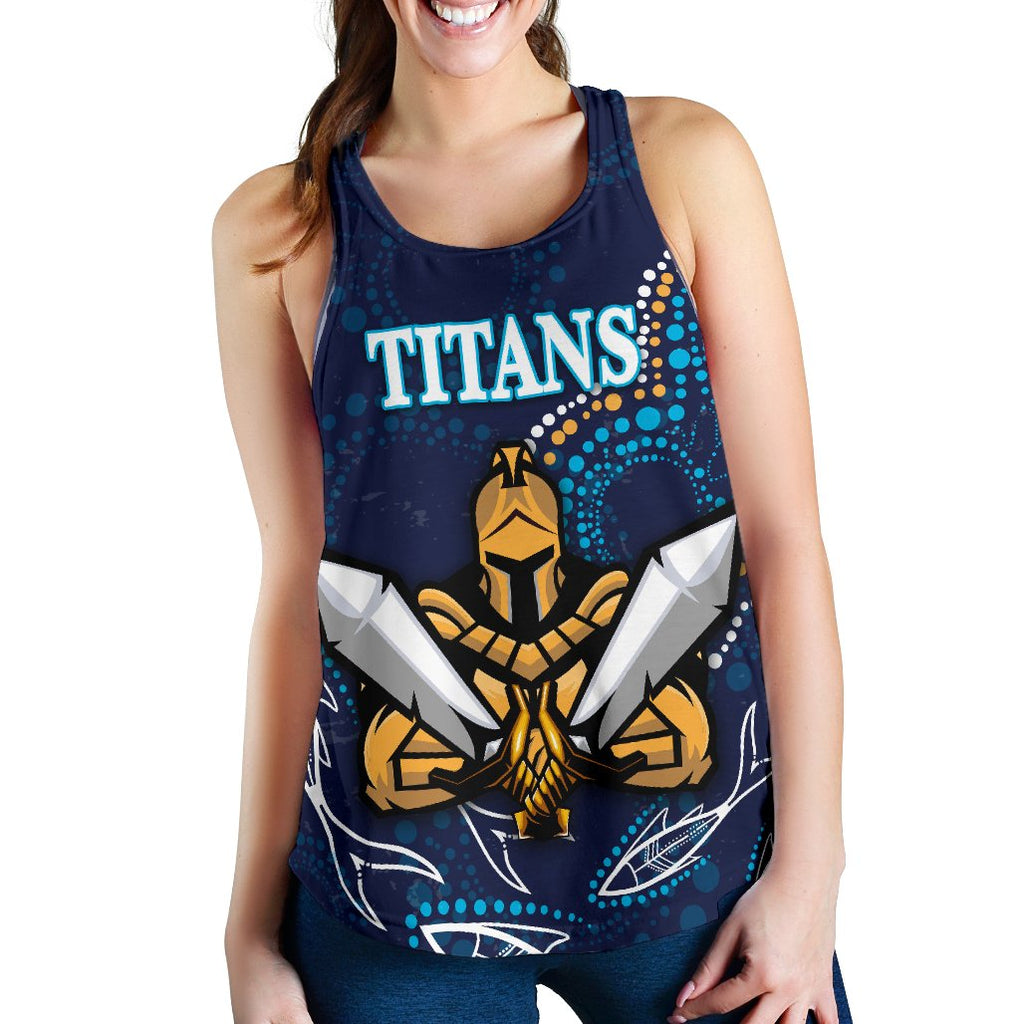 Gold Coast Women Racerback Tank Titans Gladiator Indigenous - Vibe Hoodie