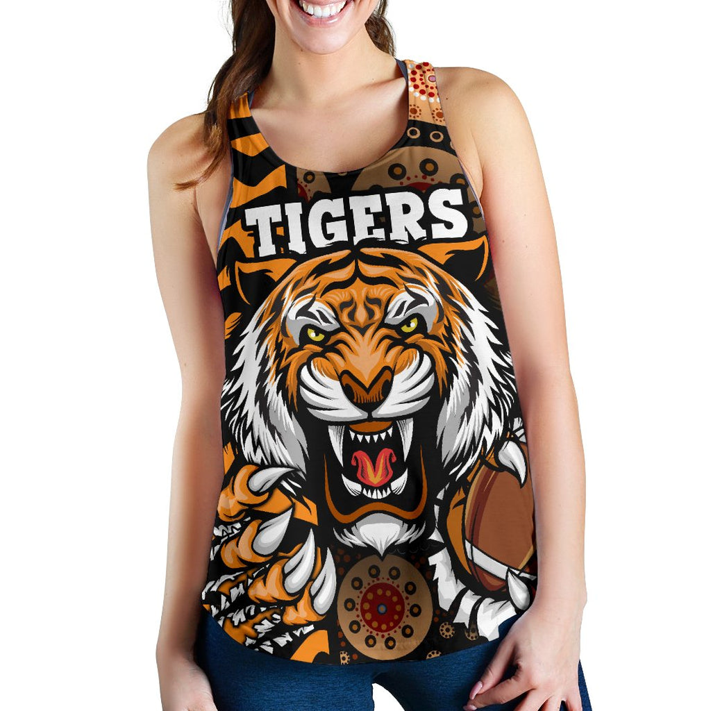 (Custom Personalised) Tigers Women's Racerback Tank Wests Tiger Skin Style - Vibe Hoodie