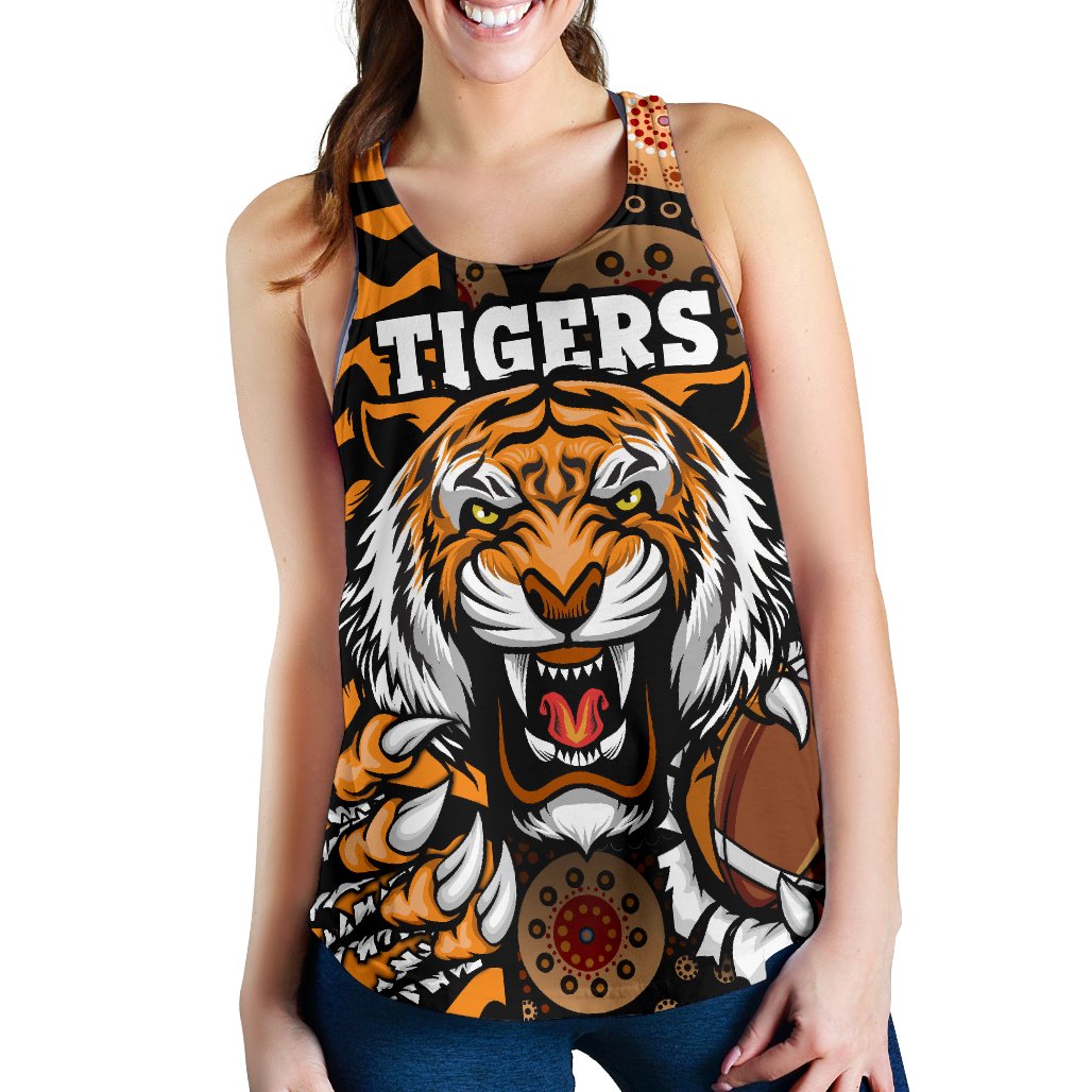 (Custom Personalised) Tigers Women's Racerback Tank Wests Tiger Skin Style - Vibe Hoodie