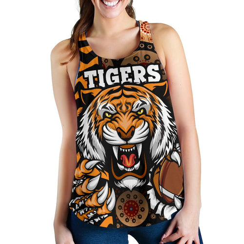 (Custom Personalised) Tigers Women's Racerback Tank Wests Tiger Skin Style - Vibe Hoodie