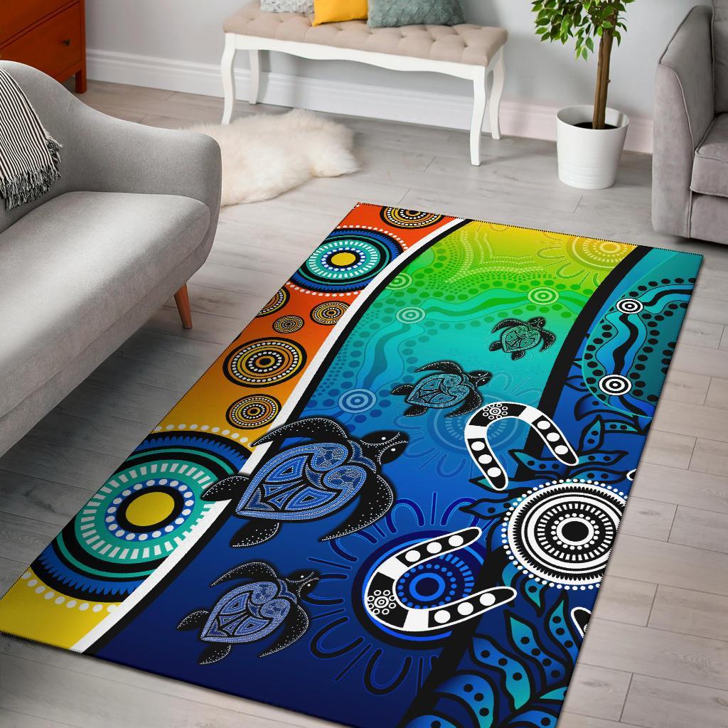 aboriginal-area-rug-indigenous-turtle-dot-painting-art