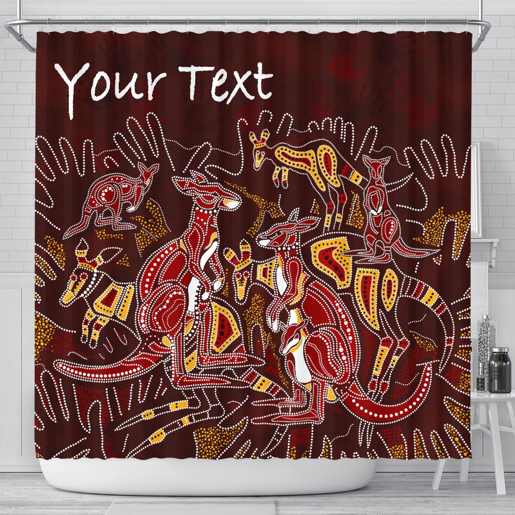 custom-aboriginal-shower-curtain-kangaroo-family-with-hand-art