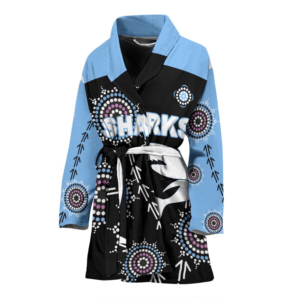 cronulla-womens-bath-robe-sharks-simple-indigenous-black