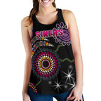 Sydney Women's Racerback Tank Sixers Indigenous - Black - Vibe Hoodie