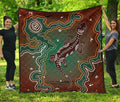 aboriginal-premium-quilt-australia-lizard-brown-dot-painting-art