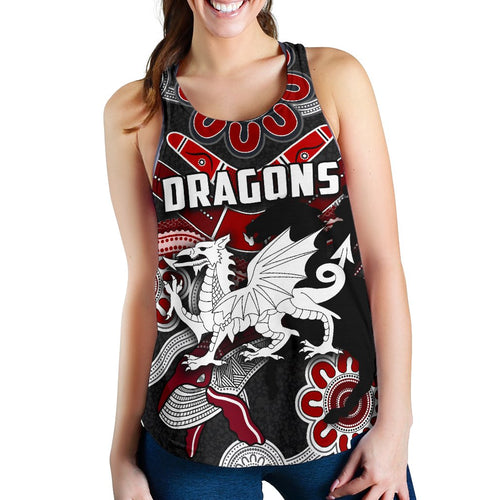 Dragons Women Racerback Tank St. George Indigenous Black - Vibe Hoodie
