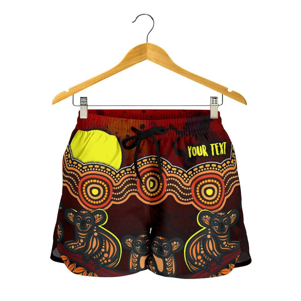 [Custom Text] Aboriginal Women's Shorts - Australian Indigenous Koala - Vibe Hoodie