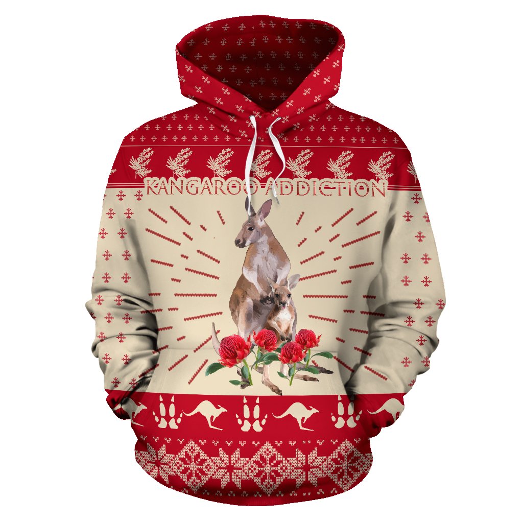 christmas-hoodie-kangaroo-hoodie-waratah-flowers-unisex