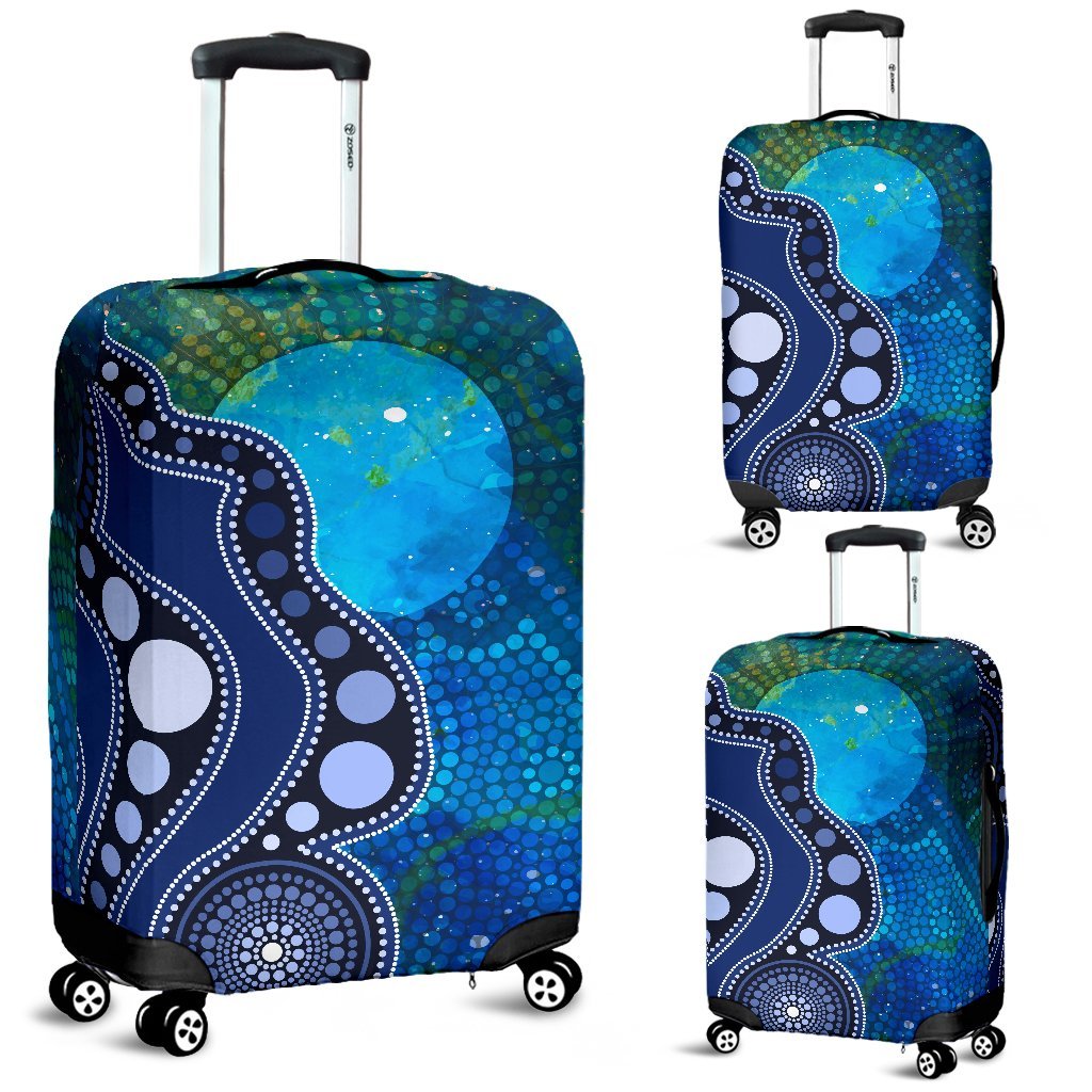 aboriginal-luggage-covers-australia-indigenous-flag-circle-dot-painting-art-blue