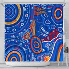 aboriginal-shower-curtain-indigenous-footprint-patterns-blue-color