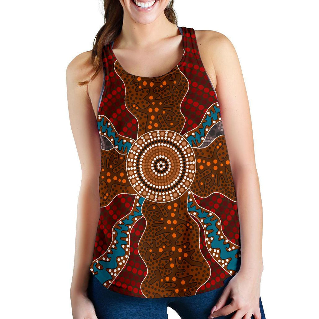 Racerback Tank - Aboriginal Dot Painting Tank Top Ver06 - Women - Vibe Hoodie
