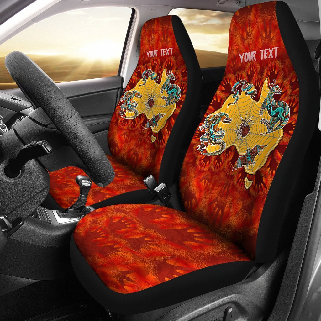 custom-aboriginal-car-seat-covers-australia-map-hand-patterns-spider-web