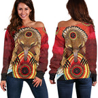Women's Off Shoulder Sweater - Australian Echidna- - Vibe Hoodie