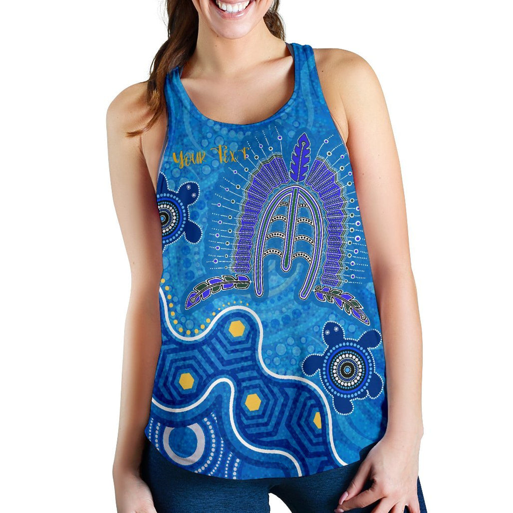 Torres Strait Personalised Women's Racerback Tank - Dhari And Turtle - Vibe Hoodie