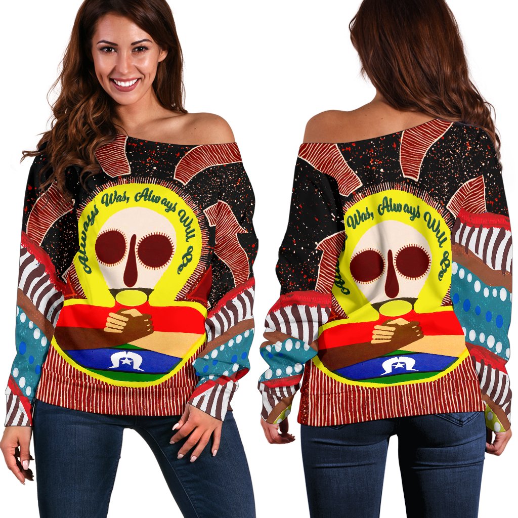 Aboriginal and Torres Strait Islander Off Shoulder Sweater - Naidoc Style - Vibe Hoodie