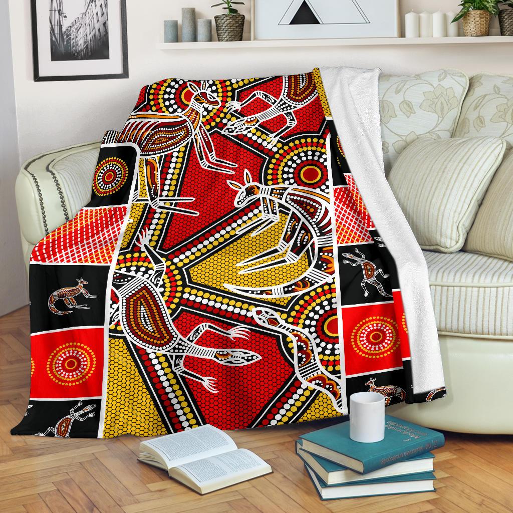 aboriginal-premium-blanket-kangaroo-dot-painting-patterns
