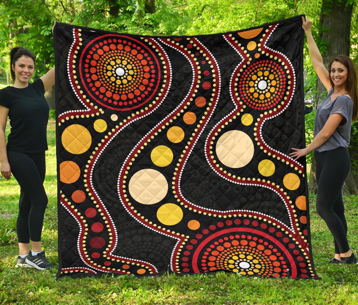 aboriginal-premium-quilt-australia-flower-aboriginal-art