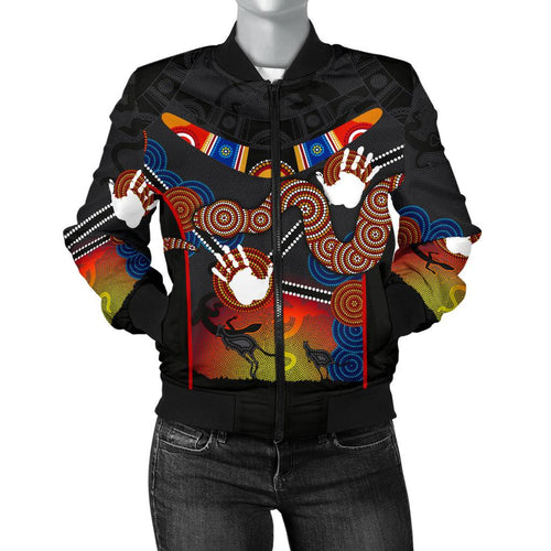 aboriginal-womens-bomber-jacket-australian-boomerang-and-snake-indigenous-art