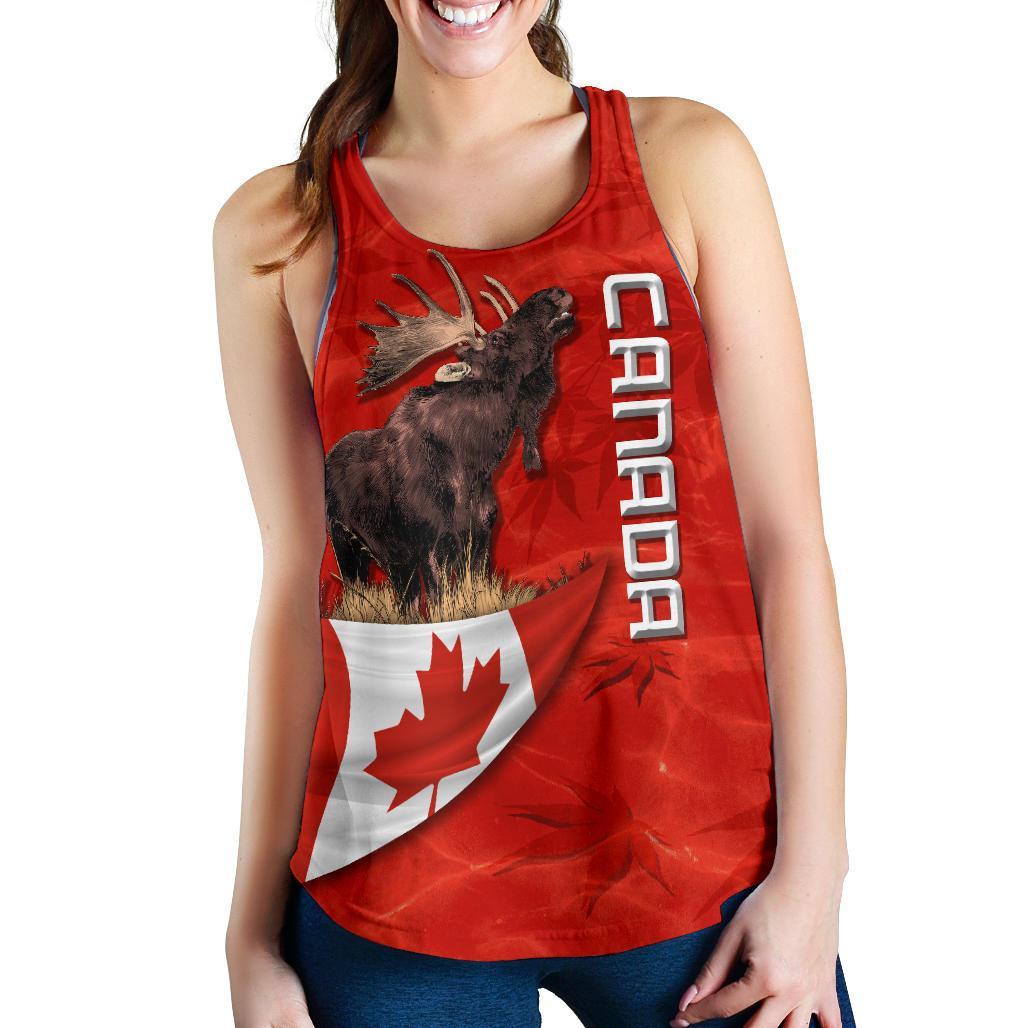 Canada Moose Women Racerback Tank Maple Leaf - Vibe Hoodie