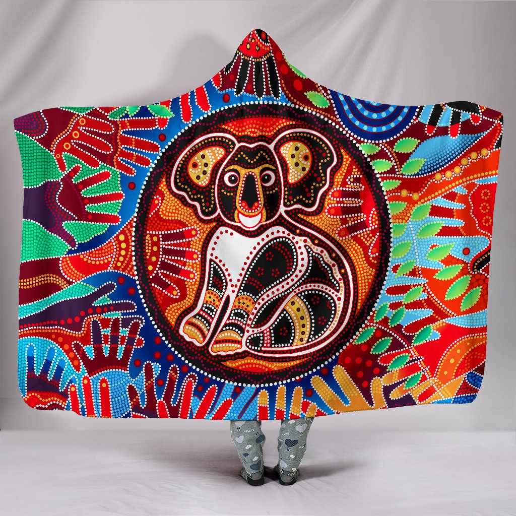 aboriginal-hooded-blanket-koala-and-hand-art-dot-painting-blanket