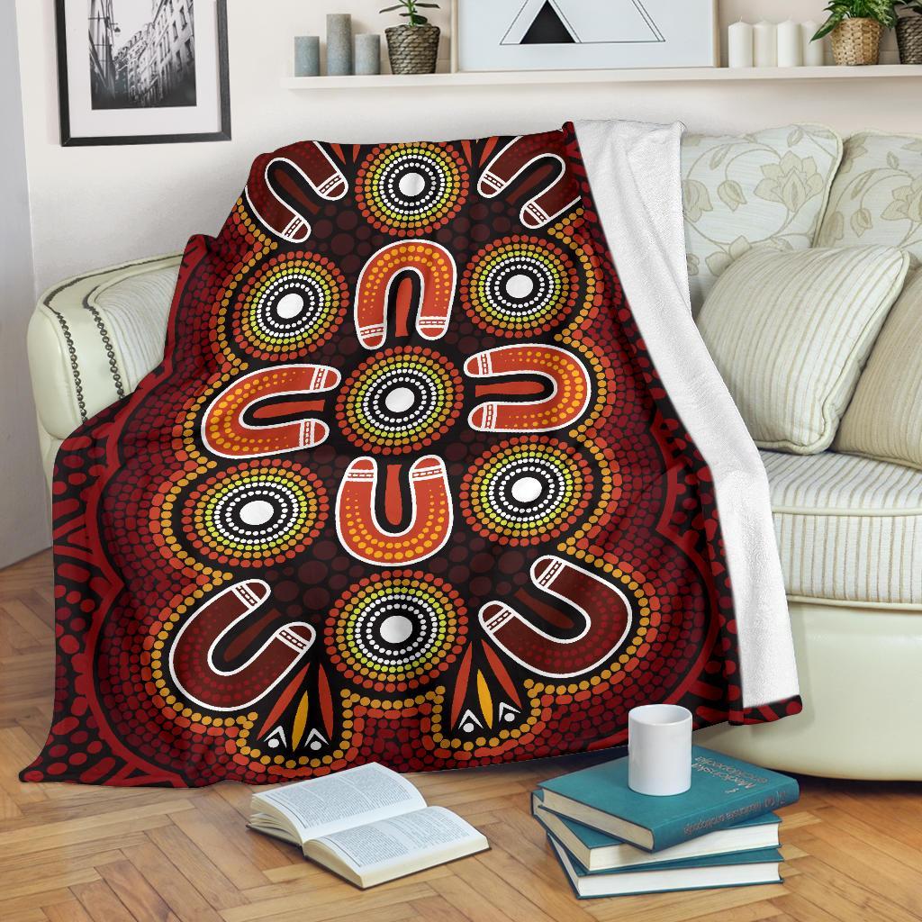 aboriginal-premium-blanket-aboriginal-dot-painting-flowers-style