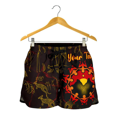 [Custom] Aboriginal Women's Shorts - Australia Map and Indigenous Flag - Vibe Hoodie